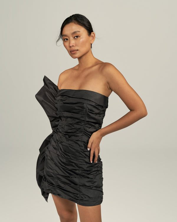 BOWY NYLON MINI DRESS